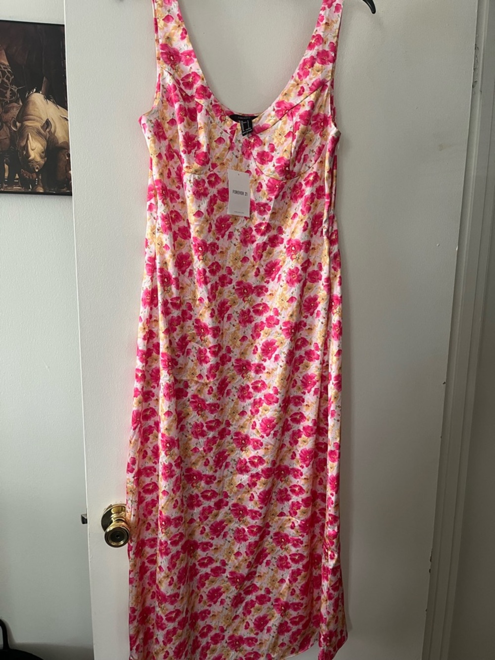 Pink & Yellow Floral Maxi Dress